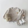 Ins Explosiones Invierno Bebé Coreano Bordado Cabeza de Oso Color Caramelo Sombrero de Lana para Niños y Niñas Sombrero Cálido de Cuello Alto para Bebé