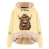 Sudadera con capucha informal elegante y holgada de talla grande para temporada de primavera y otoño, composite de algodón sintético, lana de cordero, hombros caídos, cordón