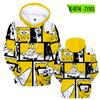 Suéter con capucha y chaqueta de Bob Esponja, estampado 3D de dibujos animados de "Cangrejo Jefe", para adultos y niños, con suministro transfronterizo