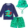 Traje de Banho Infantil Masculino Duas Peças Personalizado Desenho Animado Fofo Proteção Solar Secagem Rápida Calção de Natação Bebê Coreano Bebê Ins