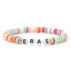 Promoção quente da Amazon pulseira de letras de cerâmica macia colorida 6mm estilo boêmio feminino pulseira mista estilo praia