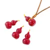Puzuo Accesorios DIY Chapados en Oro de Larga Conservación del Color Colgante de Calabaza Rojo Ancola Cadena para Suéter de Año Nuevo Chino