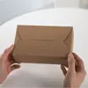 Caixa Retangular Dobrável de Papel Kraft em Estoque Caixa de Papel Pequena Caixa para Presente Doce Embalagem Descartável Simples Caixa Universal