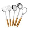 Cuchara para Freír de Acero Inoxidable Engrosado Juego de Utensilios de Cocina Espátula Cuchara para Freír Cuchara para Sopa Colador Cuchara para Arroz Suministros de Cocina para el Hogar Espátula para Cocinar