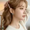 Pendientes de circonita cúbica lujosos y elegantes, con estilo y a la moda, con un diseño único y de nicho que presenta un diseño en forma de C de oro café