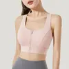 Sutiã Esportivo à Prova de Impacto Peça Única Zíper Frontal Push-Up Roupa Externa de Alta Intensidade Costas Bonitas Fitness Yoga Sutiã Regata