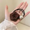 Nuevo Lazo para el Cabello de Perla y Rosa Estilo Chino para Mujer, Accesorio para Cola de Caballo de Alta Elasticidad con un Toque de Lujo