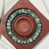 Pulseira Bodhi de Jade Branco com Contas de Pedras Preciosas Múltiplas, Design de Círculo Único com Corte Reto, Calmante e Alivia o Estresse, Pulseira de Contas de Oração Budista Macia para Enrolar no Dedo