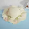 Sombrero de Paja Estilo Francés Ondulado para el Sol para Mujeres al Aire Libre en Verano, de Alta Gama, Ala Ancha, Lazo de Encaje, Protección Solar