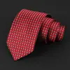 Gravata Masculina Bordado Jacquard Gravata Vermelha Gravata Masculina de Alta Qualidade Amarrada à Mão Traje Formal Fabricante Personalizado Estoque Pronto Atacado