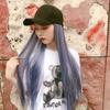 Atacado de fábrica peruca azul névoa feminina touca chapéu peruca uma feminina cabelo longo liso ao vivo com fornecedores de mercadorias