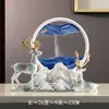 Adorno de Reloj de Arena Fluido con Ciervo Lujo Ligero Decoración para Hogar Sala de Estar Gabinete de Vino Gabinete de TV Escritorio de Oficina