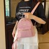 Mochila de Lana a Cuadros para Mujer 2026 Nueva Moda Versátil Mochila de Viaje Bolso de Mano Pequeño Texturizado Bolso de Hombro