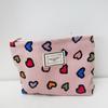 Bolsa de Almacenamiento de Cosméticos Estampada Xiaozhong con Cremallera Bolsa de Viaje Portátil de Gran Capacidad Bolsa de Lona Simple Estilo Coreano