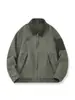 Roupas Masculinas Fengshe / Jaqueta de algodão puro estilo americano, jaqueta corta-vento com gola alta, modelagem solta retrô da moda, top estiloso e casual