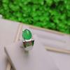 Anillo masculino de calcedonia verde bañado en plata s925, venta al por mayor de fábrica, anillo de boca viva de calcedonia verde, venta al por mayor