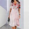 2024 Comercio Exterior Transfronterizo Hermosa Falda Casual de Línea A para Mujer con Estampado Digital 3D Verano Elegante en Forma de O