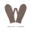 Guantes de punto de cachemira de un dedo, diseño unisex, con patrón texturizado, cálidos, a prueba de viento y compatibles con pantalla táctil, longitud extendida