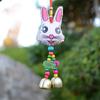 Nueva campana de viento de conejo del zodiaco, 2 campanas, 100% cuero, hecha a mano, cuero de color, linda serie de conejos, decoraciones colgantes