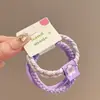 Elástico de Cabelo Dopamina Colorido com Babados para Mulheres, Corda para Coque, Elástico de Borracha Alta Elástico e Durável, Corda para Rabo de Cavalo, Acessórios de Cabelo