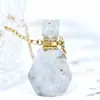 Fábrica Outlet Original Botella de Aceite Faceta de Diamante Piedra Natural Colgante de Aromaterapia Cristal Rosa Jade Botella de Perfume