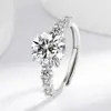 Anel Aberto Banhado a Platina de 3 Quilates com Base de Cobre, Anel de Casamento Cor de Ovo de Pombo para Mulheres Joias