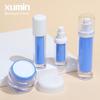 Conjunto Alec Garrafa Personalizada Azul Forro Substituível Garrafa a Vácuo 15-30g Frasco de Loção Tampa Domo Frasco de Creme