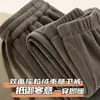 Calça de fleece dupla face para homens, calça de moletom estilo jogger com forro de fleece, novo tamanho grande, calça esportiva quente e justa para outono e inverno