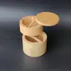 Pote de Sal de Bambu Mais Vendido na Amazon Transfronteiriço Garrafa de Condimento para Cozinha Suprimentos de Cozinha Caixa Redonda de Condimento de Bambu