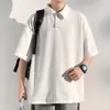 2026 Verão Novo Estilo Retrô Americano Padrão Trigo Gola Lapela Manga Curta Camiseta Masculina Tamanho Grande Top Camisa Polo Camiseta Casual