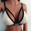 W0835 roupa íntima letra elástico top feminino moda europeia e americana sexy primavera e verão novo foto real em estoque