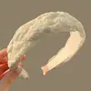 Ampla Tiara de Renda, Refrescante Cor Sólida com Design Trançado, Versátil para Sair, Tiara que Aumenta a Altura, Acessório Estilo Fada para Mulheres