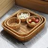 Bandeja de frutas tipo ratán, mesa de centro, cesta de frutas, caja de almacenamiento para refrigerios, cesta creativa para frutos secos, cesta para refrigerios