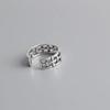 Anillo Retro de Plata Tailandesa Antigua Estilo Coreano Malla Trenzada Moderno Plata Lisa Plateada Anillo Abierto para Hombres y Mujeres Venta al por Mayor