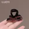 Pinza de Garra Morada Exquisita y de Moda Versátil Tachonada con Diamantes para Mujer, Estilo Celebridad de Internet, Accesorio de Pasador de Pelo de Gama Alta para Recogido Parcial