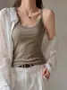 Camisola chaleco de diseño con cuello en U para mujer, estilo nuevo, tirantes finos, cubre la grasa de las axilas, sexy, chica hot, corte ajustado, top interior