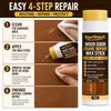 KineShineX Barra de Cera Reparadora para Marcos de Puertas de Madera Cubre abolladuras, astillas, rayones y repara rápidamente imperfecciones de la veta de la madera