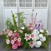 Chiyodailan decoração de fileira de flores para casamento layout guia de flores para recepção de convidados flor de casamento fundo simulação flor de seda fábrica atacado