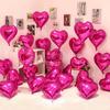Globos de Papel de Aluminio en Forma de Corazón de 18 Pulgadas Transfronterizos con Sentido de Ceremonia, Globos Flotantes de Helio en Forma de Corazón Impresos para Puesto del Día de San Valentín/Día de la Madre