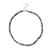 Collar para Hombre Ajustable Trenzado de Madera Turquesa y Concha de Coco Estilo Étnico Retro Europeo y Americano