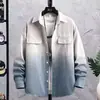 Otoño 2026 Nueva Camisa Degradada Estilo Americano Top Moderno para Hombre Chaqueta Casual Holgada Camisa Versátil Atractiva