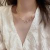 Colar Coreano de Personalidade Simples Elegante Versátil Moda Corrente de Clavícula Super Fada Zircônia Pingente de Coração com Franja para Mulheres