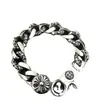 Pulsera de eslabones de espada para hombre, estilo vintage grueso, pulsera con colgante de cruz de espada sagrada dominante