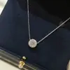 Collar Clásico Redondo de Plata de Ley S925 con Diamantes Completos para Mujer, Estilo de Nicho de Lujo Ligero, Estilo Commuter de Instagram, Cadena para Clavícula con Circonita Microincrustada