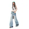 ¡Nuevo Producto!Verano 2026|Pantalones Rectos Ajustados de Pierna Estrecha de Tiro Bajo Estilo Americano con Efecto Agrietado, Holgados, de Largo Hasta el Suelo