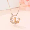 Colar O Pequeno Príncipe Pingente Estrela Lua Design de Luxo Leve e de Nicho Corrente para Clavícula para Namorada Bem-Estar Presente de Aniversário