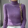 Nuevo Suéter Elegante de Punto Fino para Mujer, Estilo Primavera 2025, Cuello Semi-Alto Regular, Ajustado, Directo del Fabricante