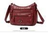 Bolso bandolera de un solo hombro transfronterizo nuevo, versátil y elegante, gran capacidad, cuero suave multicapa, diseño simple, adecuado para madres de mediana edad y mayores