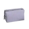 Bolsa de Maquillaje Bordada de Gasa de Gran Capacidad a Rayas Bolsa Portátil para Maquillaje de Salida Bolsa de Artículos de Tocador de Viaje