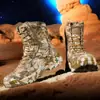 Botas de combate camufladas, botas tácticas nuevas de talla grande, de caña alta, con suela gruesa para senderismo al aire libre, botas de campo de Amazon